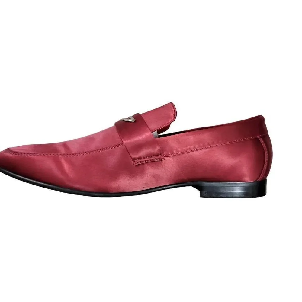 Tayno‎ COLE Wine Men's Slip On Grey Satin Loafers 8.5